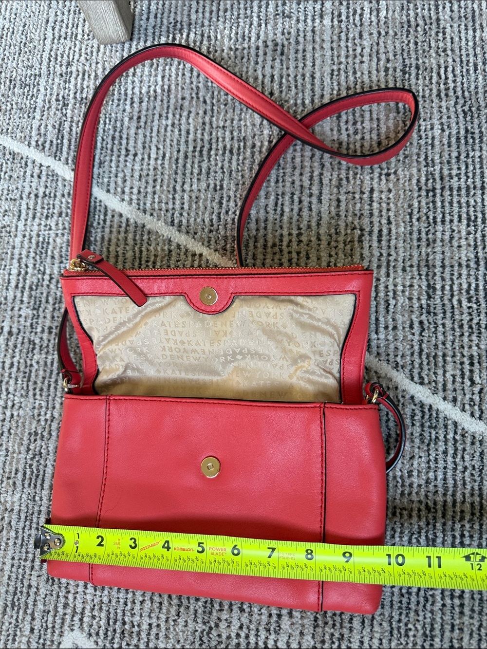 kate spade Coral Leather Crossbody with Gold Accents - Picture 4 of 5